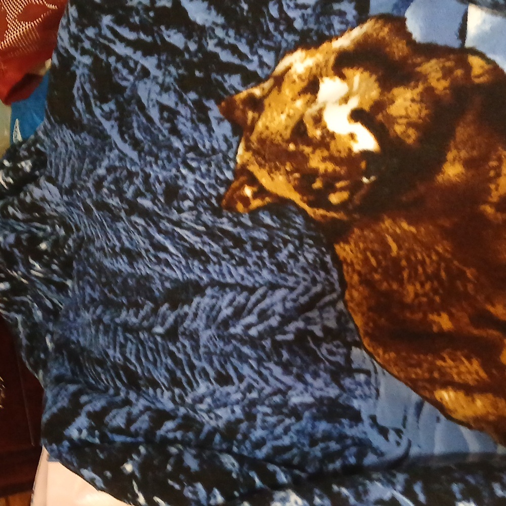Wolf Print Hooded Jacket (Unisex) Size Large-(see Measurments In Description) - Picture 7 of 14